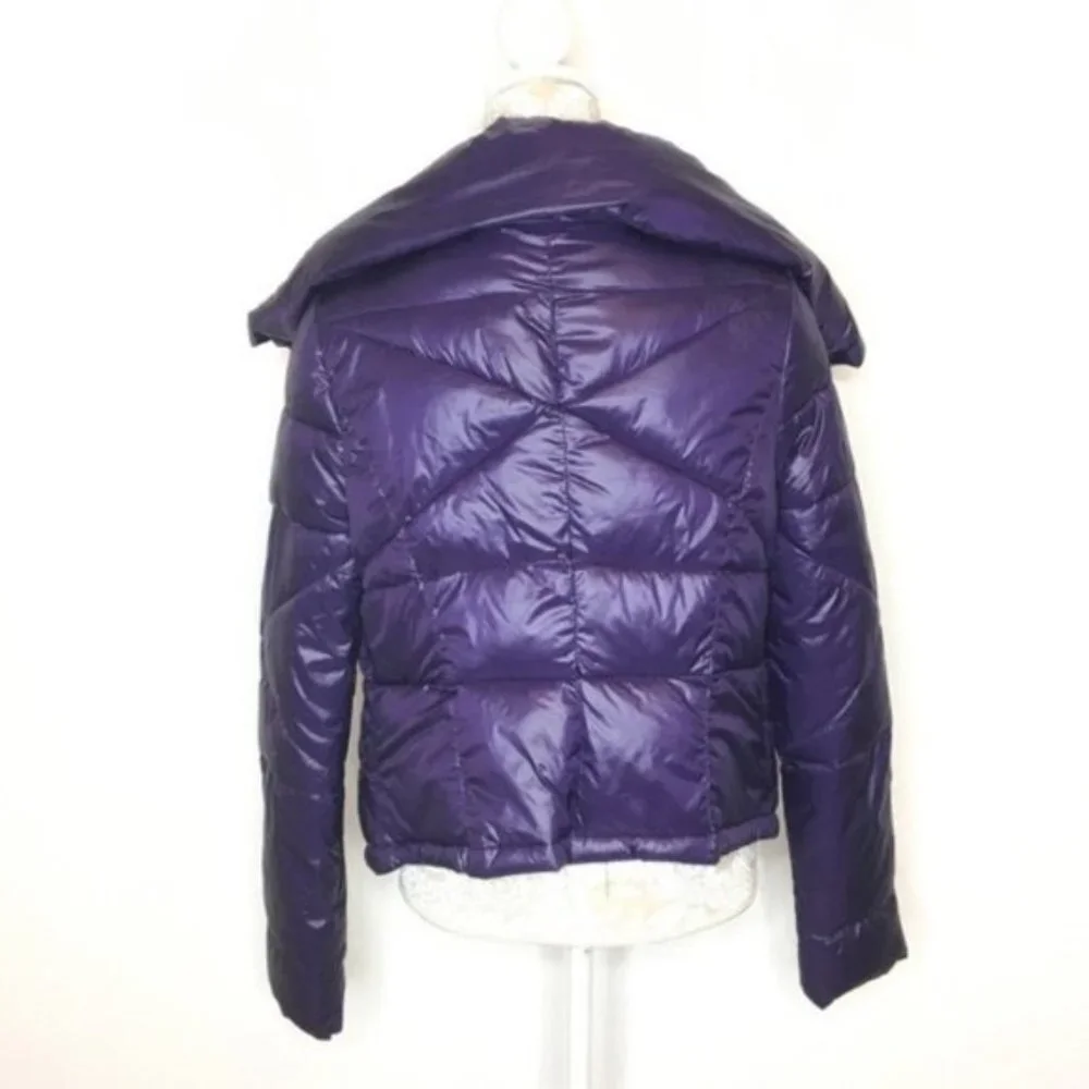 KENNETH COLE ASYMMETRICAL PUFFER JACKET XS Purple - Picture 4 of 6